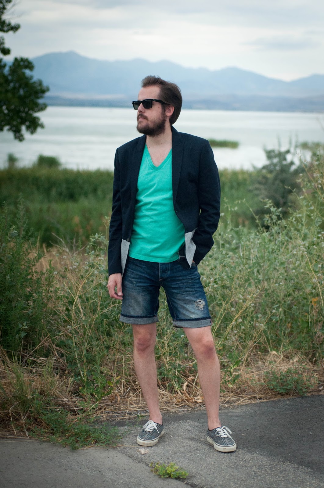 ootd, mens style mens fashion, unique vans, zara blazer, zara man, american apparel, v neck