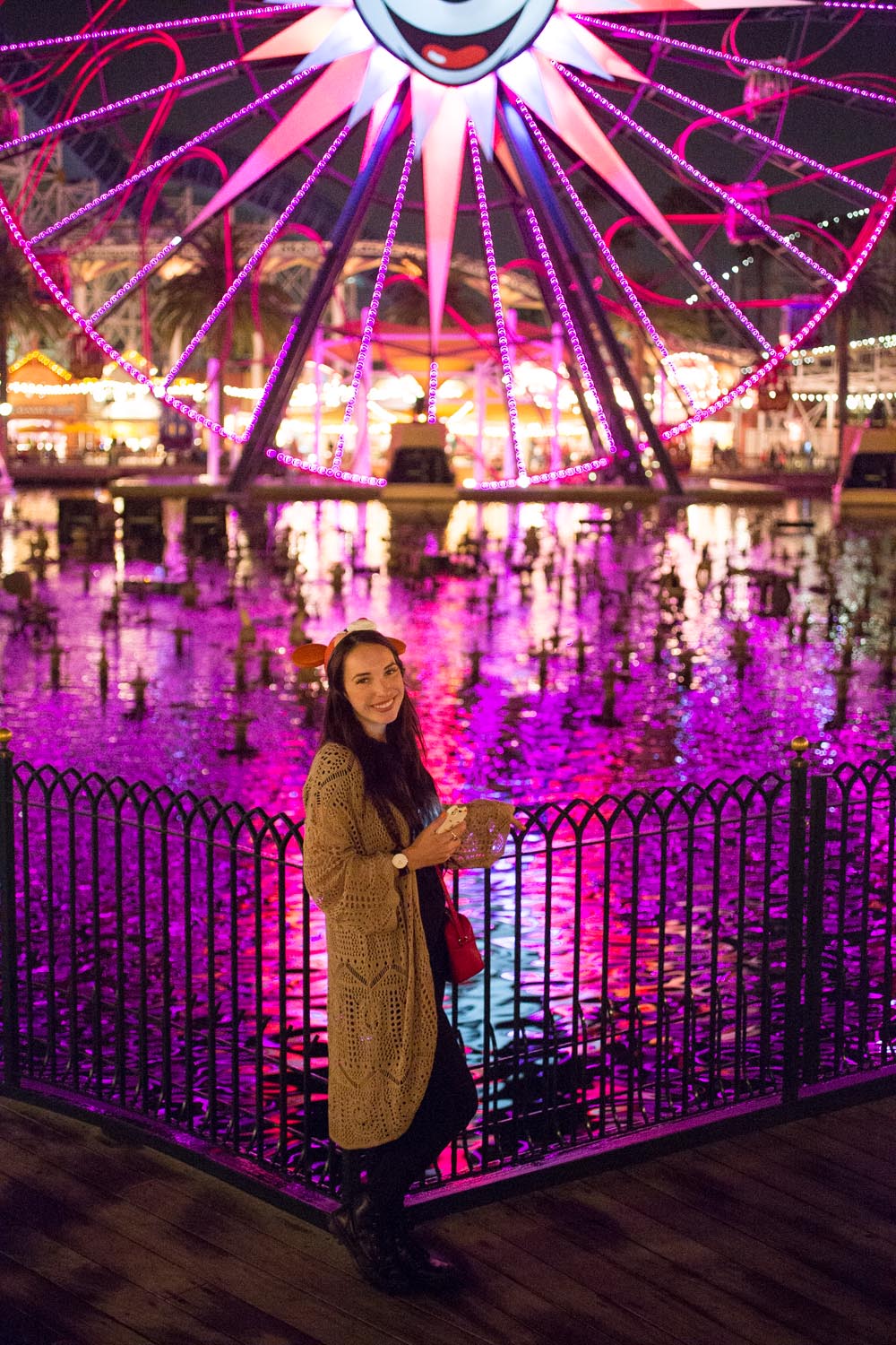 Disneyland's California Adventure Mickeys Fun Wheel at Nightime