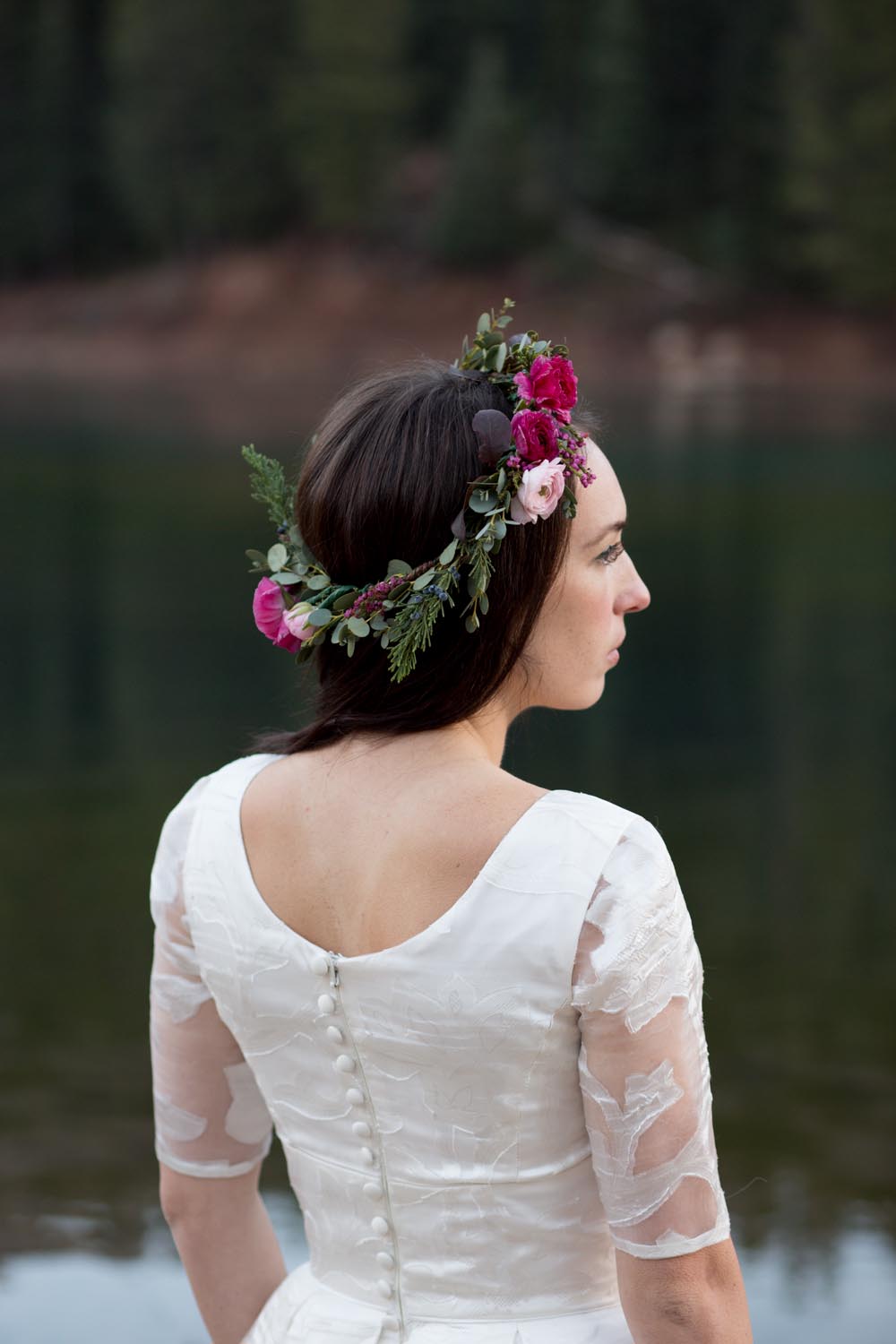 A Floral Crown and Lace Sleeves