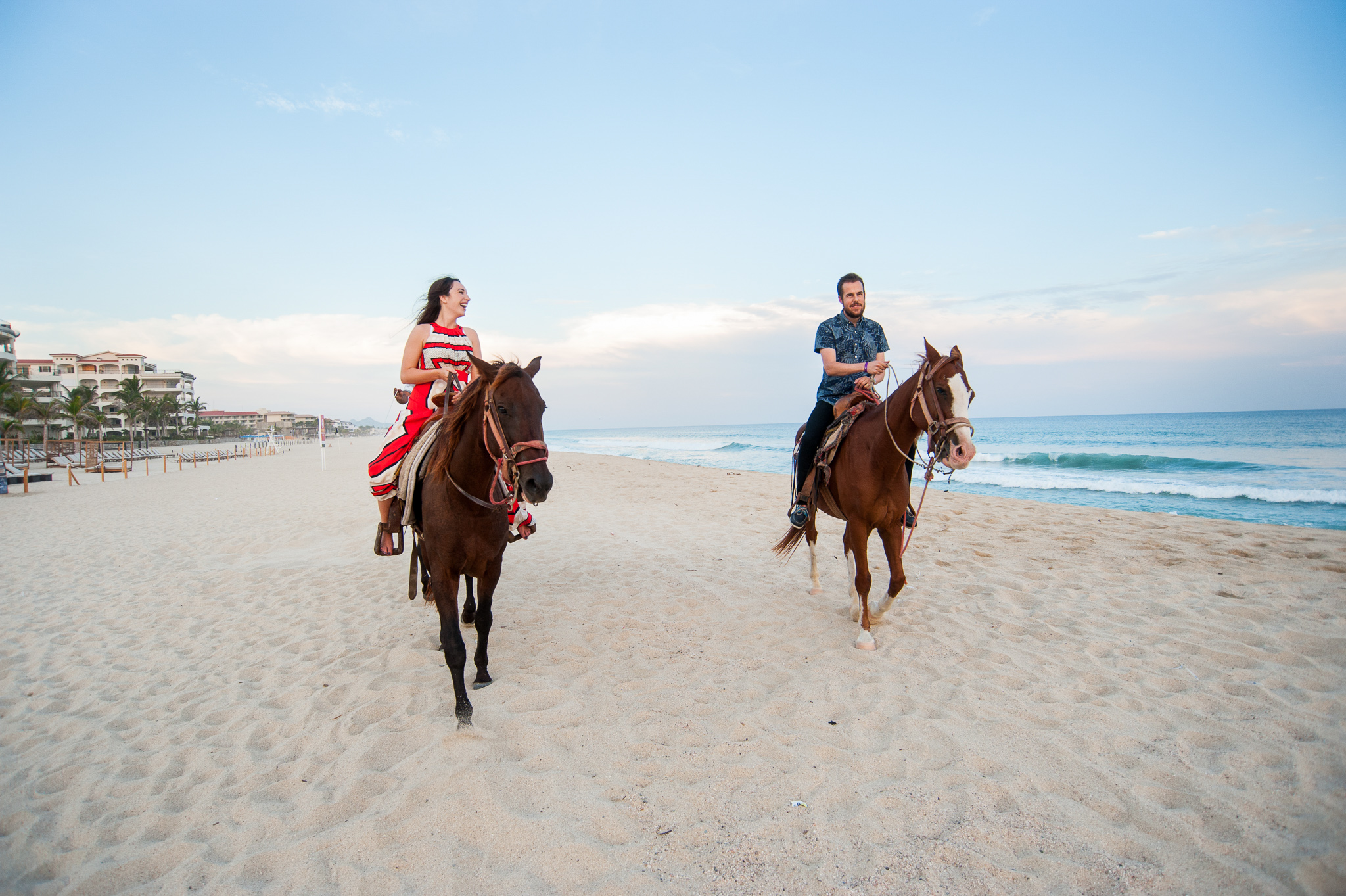 Couples Romantic Sunset Horse Back Ride on the Beach in Cabo