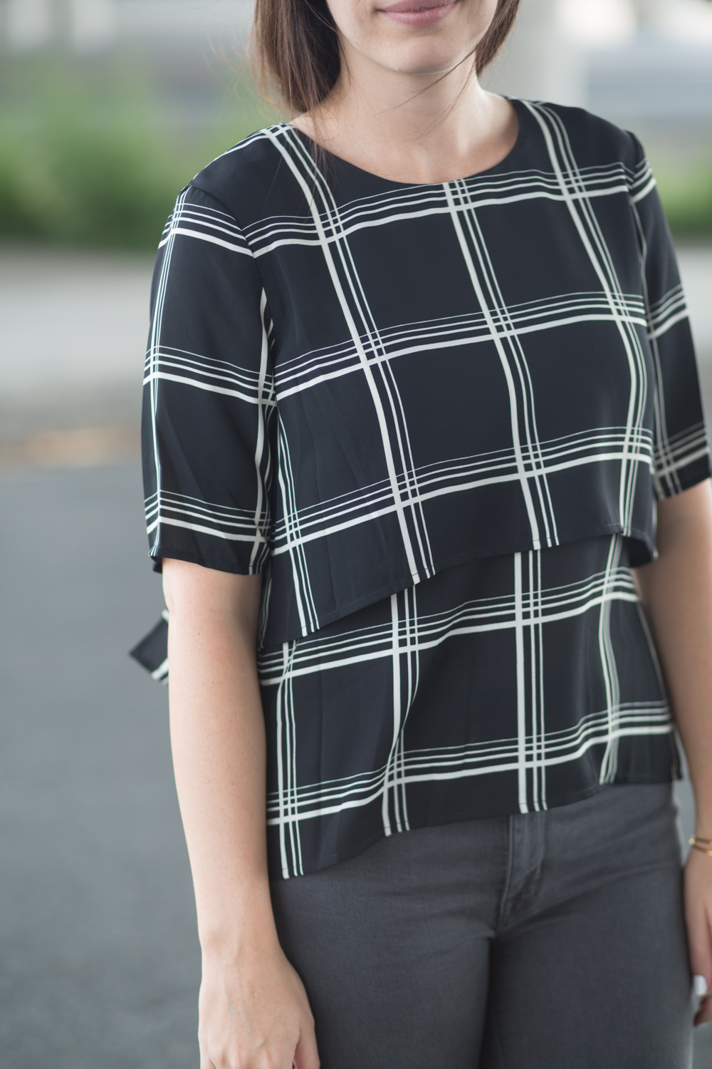 Wayf Checked Square Blouse