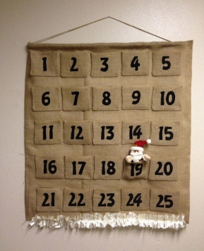burlap countdown calendar!