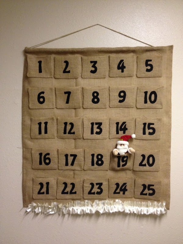burlap countdown calendar!