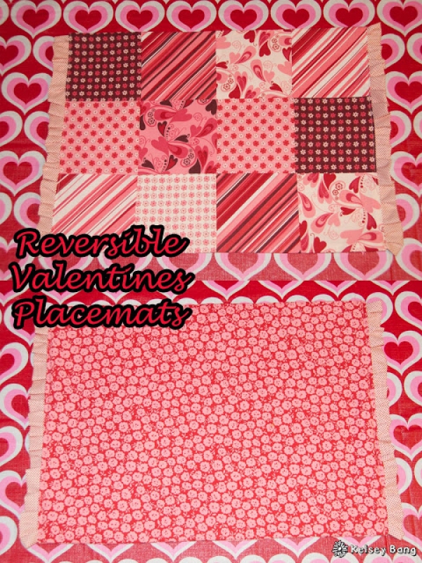 easy reversible VALENTINES placemats