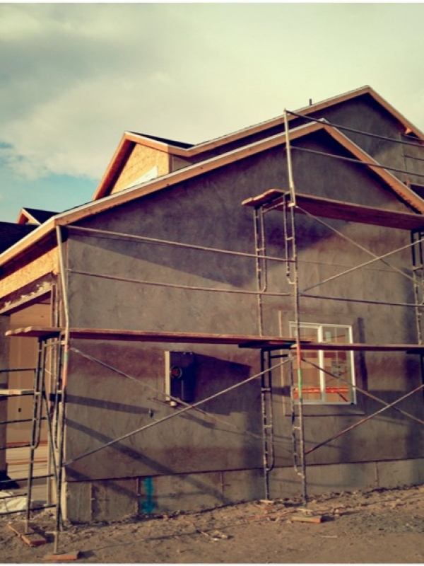 doors, trim, baseboard, and stucco start!