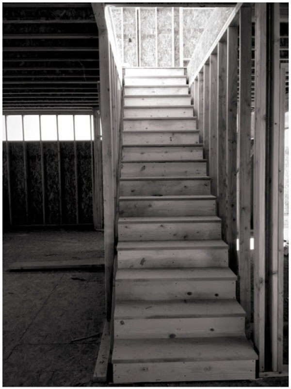 a stair case..and an upstairs!