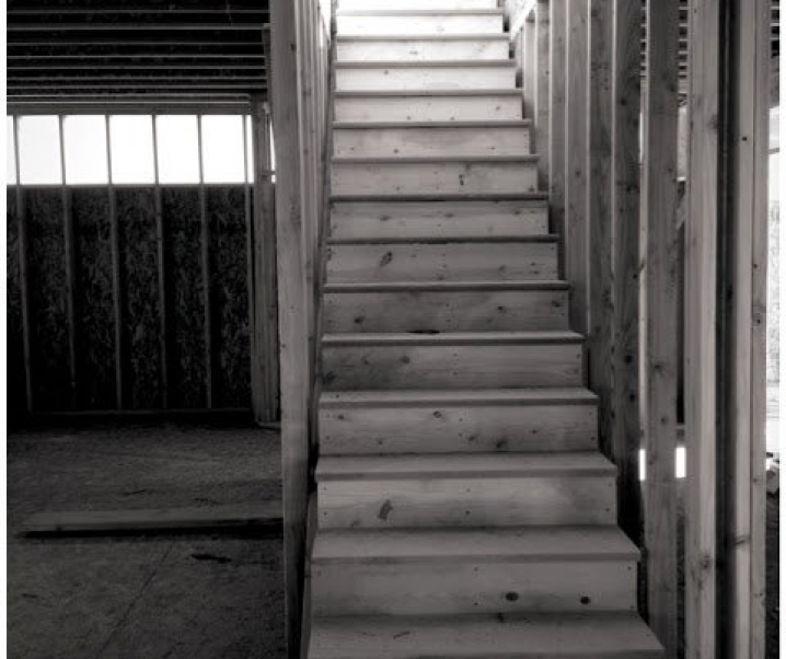 a stair case..and an upstairs!