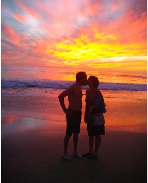 a beautiful sunset walk on the beach
