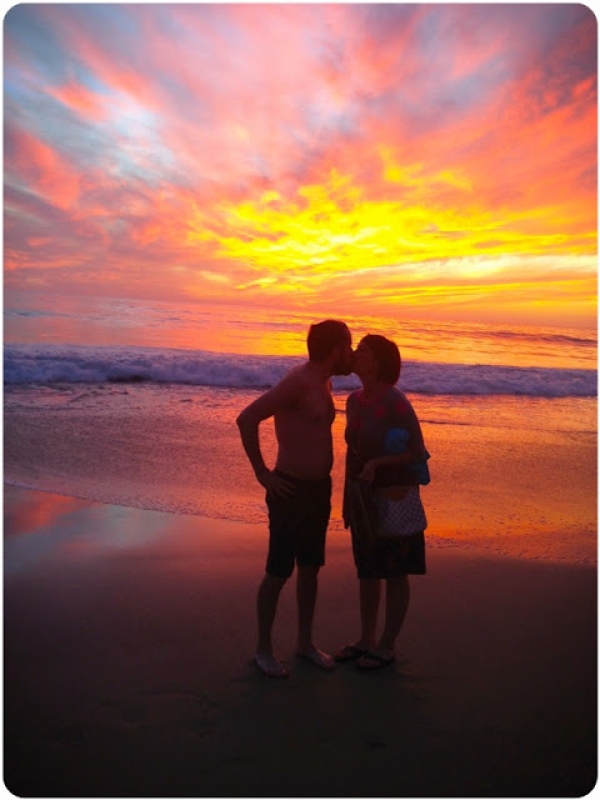 a beautiful sunset walk on the beach