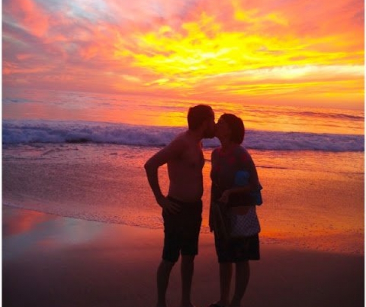 a beautiful sunset walk on the beach