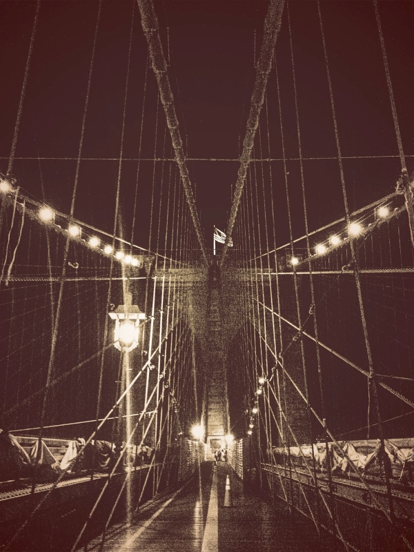 Midnight Stroll on the Brooklyn Bridge