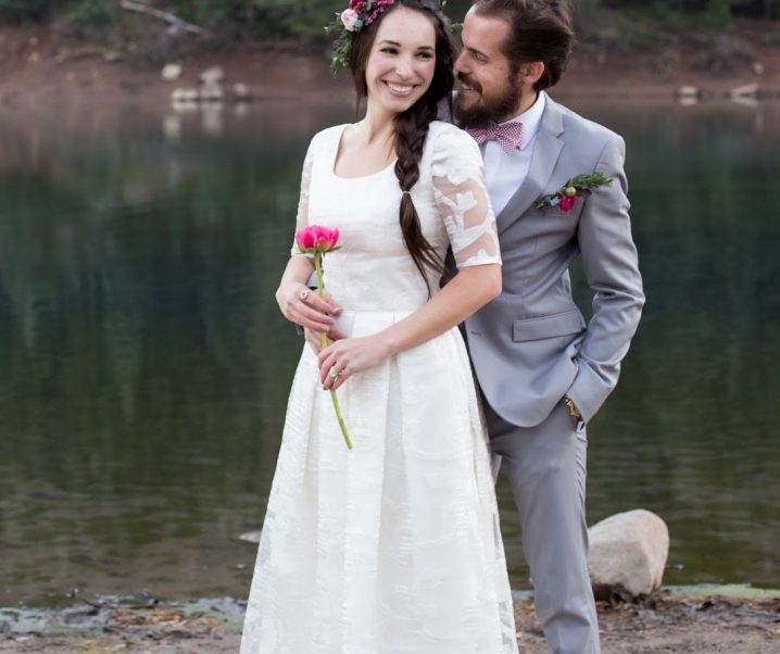 A Lace Gown and A Gray Suit