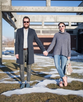 Matching Shoes and a snow drift