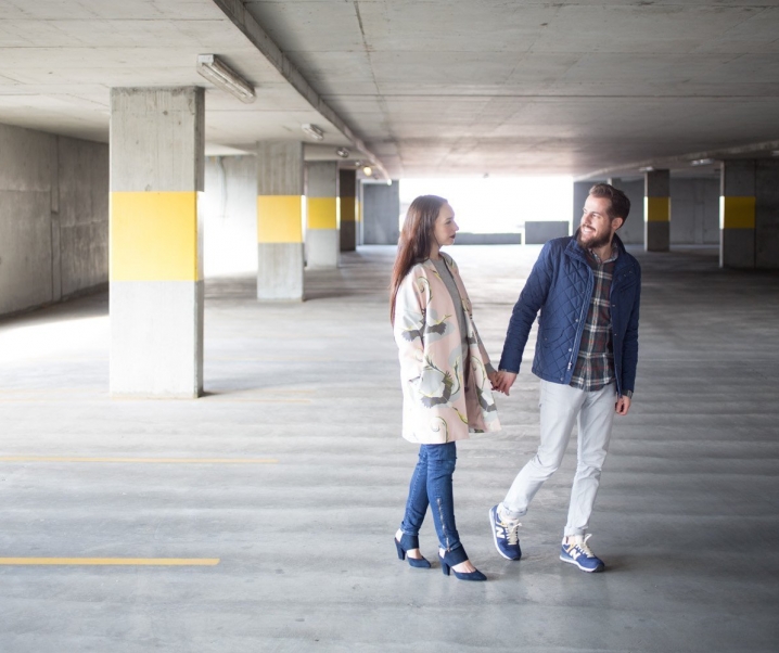 Pink Cranes and a quilted navy jacket