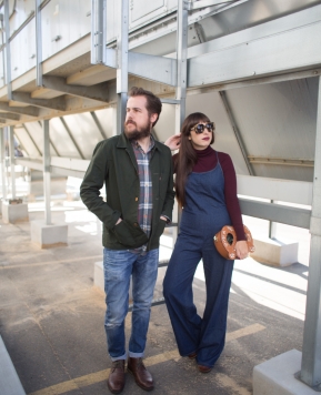 Denim Jumpsuit and a Touch of Plaid