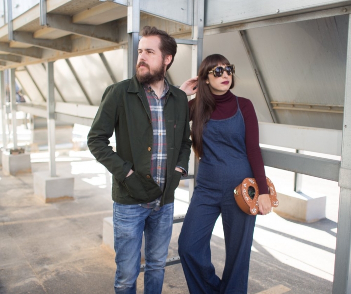 Denim Jumpsuit and a Touch of Plaid