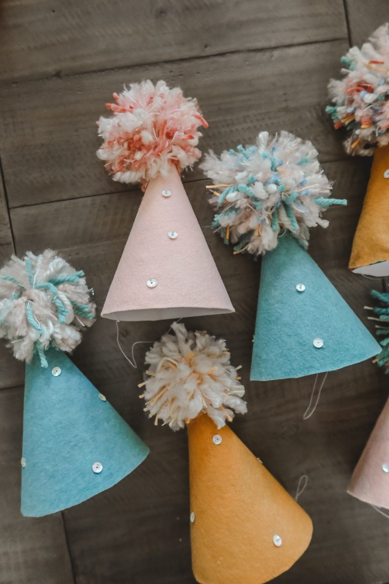 How To Make Epic Pom Pom Party Hats DIY Kelsey Bang