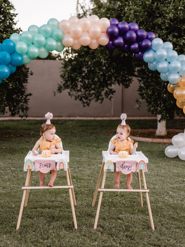 Boho Rainbow Birthday Party- Twins First Birthday!