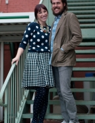 patterned pants and a rhinestone cougar