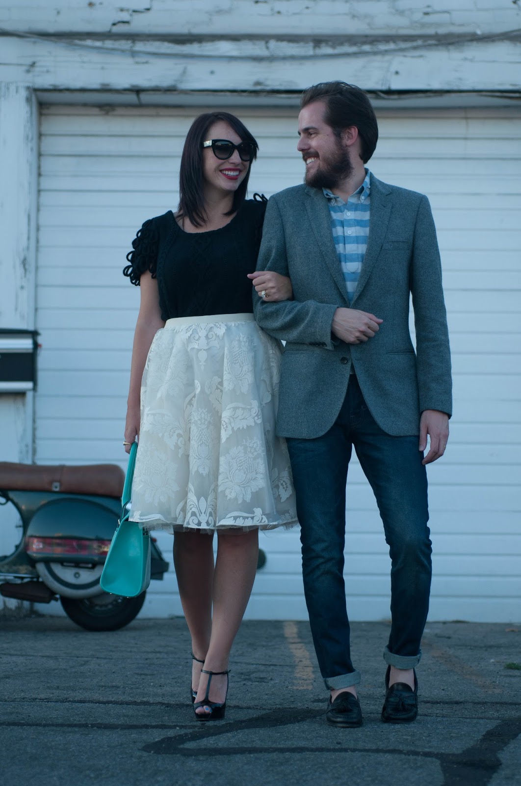 couples style, couples fashion, his and her fashion, ootd, anthropologie ootd, jcrew men, red lipstick