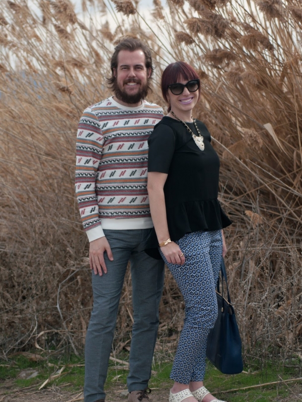 patterned pants and a rhinestone cougar