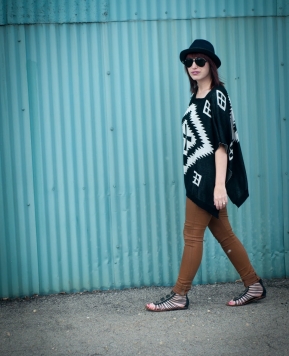 ponchos, aztec print, and plaid