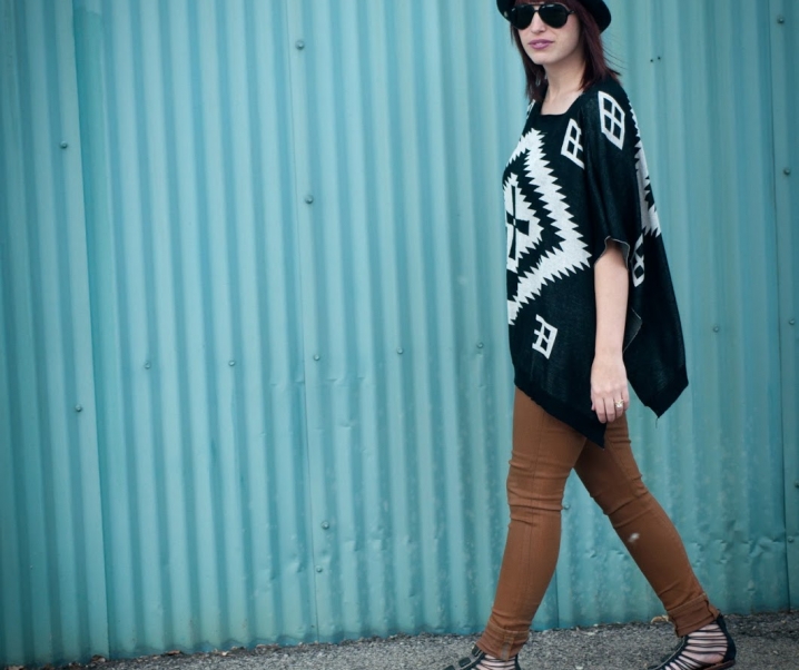ponchos, aztec print, and plaid