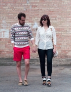 pink pastels and a knit tie