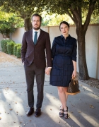 quilted coat and a floral trench
