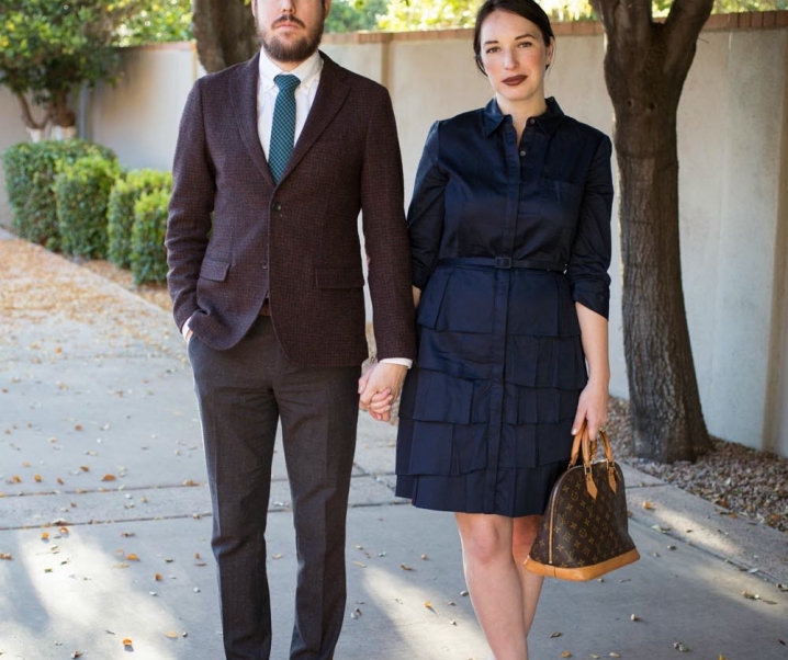 navy and red