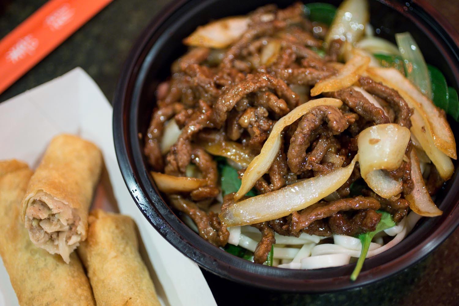 Epcot: Lotus Blossom Cafe- Beef Noodles and Eggrolls