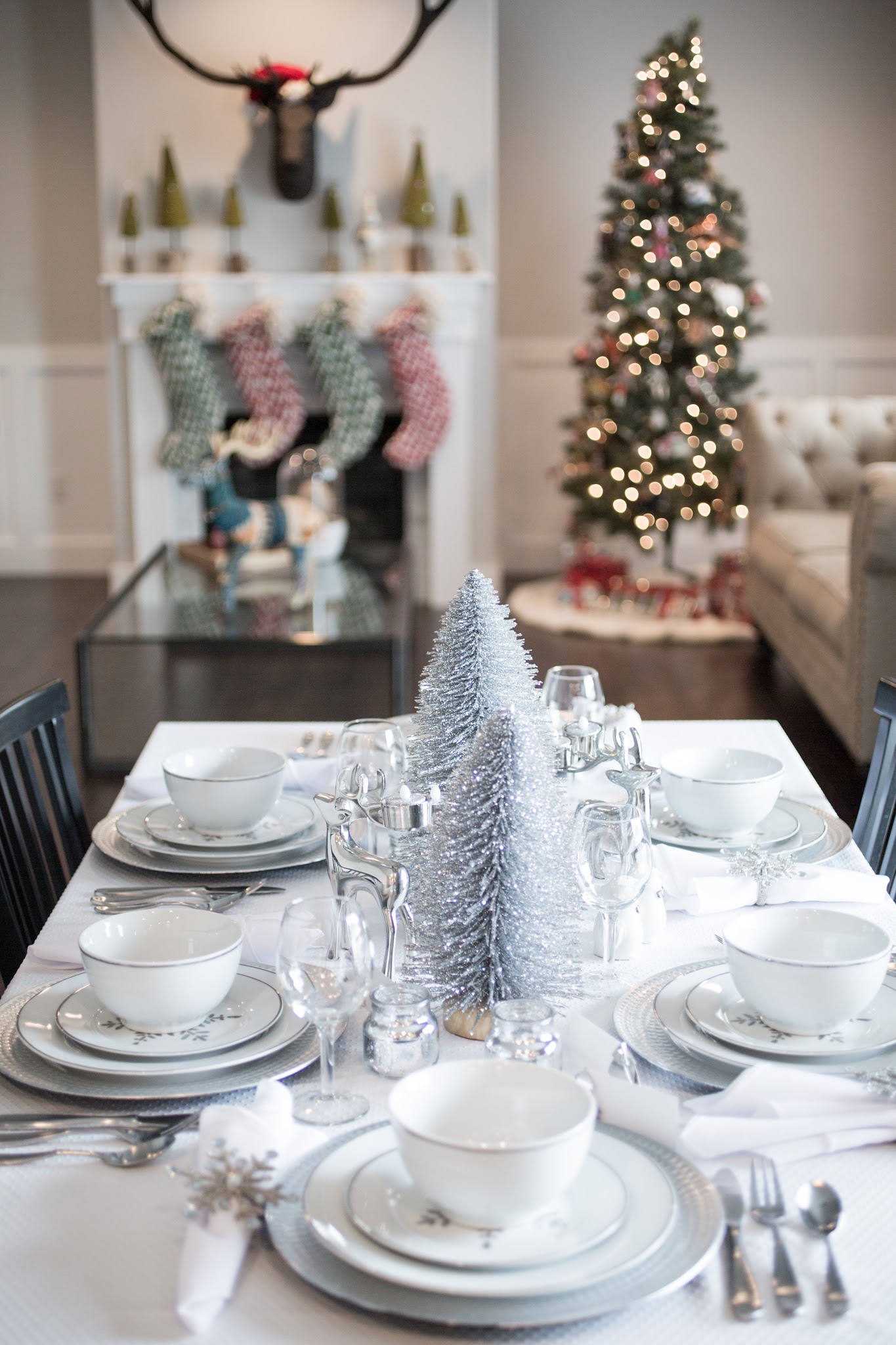 Silver Snowflake Christmas Table