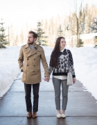 camo jacket and a poncho