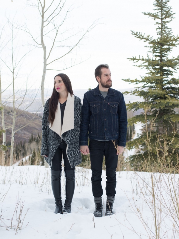 aztec sweater and a denim jacket