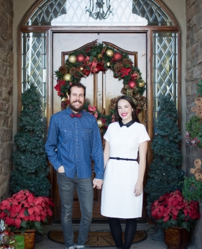 Buffalo Plaid Bow Tie and a Leather Collar Dress