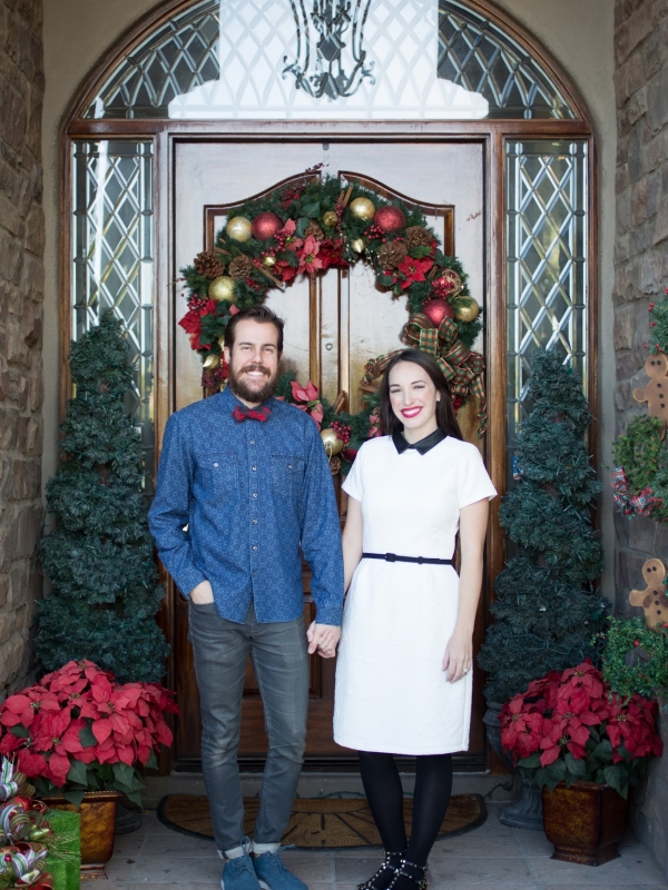 Buffalo Plaid Bow Tie and a Leather Collar Dress