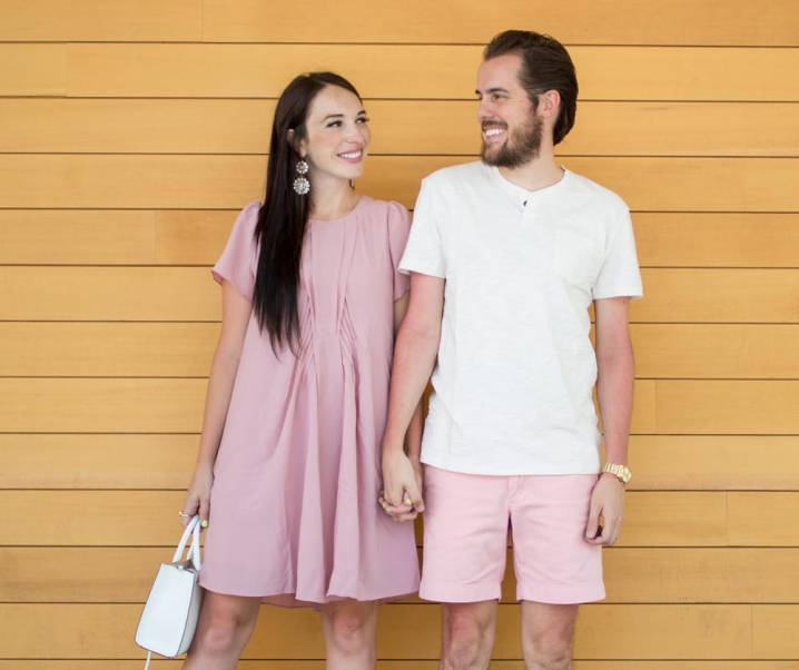 His and Her Blush Pink and White
