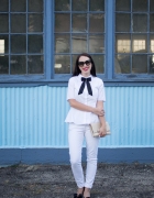 Shift Dress and a Striped Button up Tee