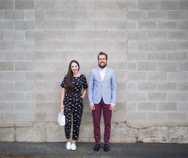 stripe tee and a floral jumpsuit