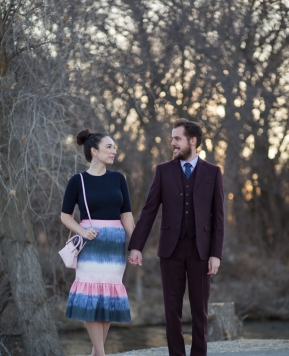 A Burgundy Suit and A Peplum Skirt