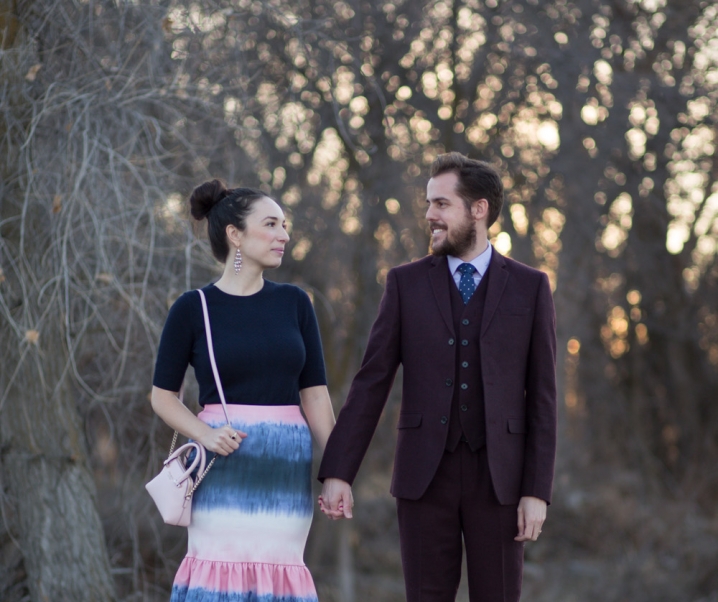 A Burgundy Suit and A Peplum Skirt