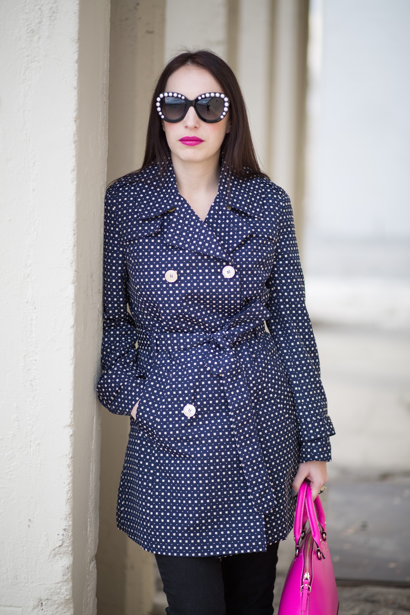 Johnston and Murphy Square Dot Trench Coat