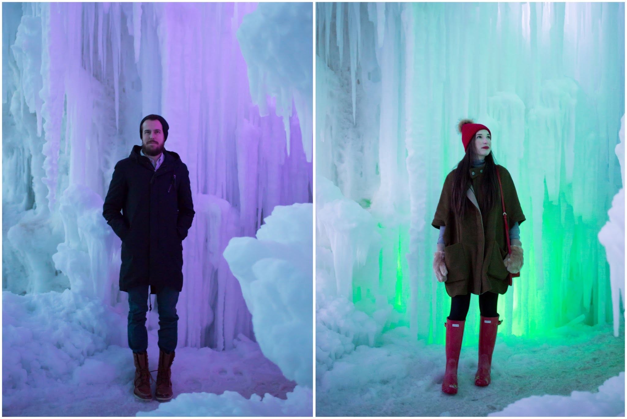 Midway Ice Castles at Night