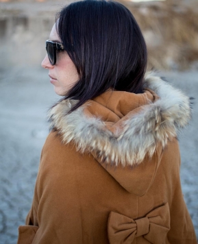 Cape Coat and Red Denim