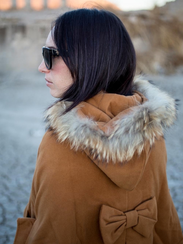 Cape Coat and Red Denim