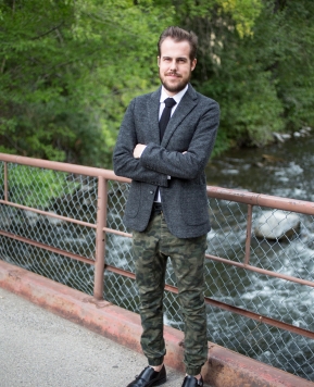 Wedding Style: Navy Dress and Camo Joggers