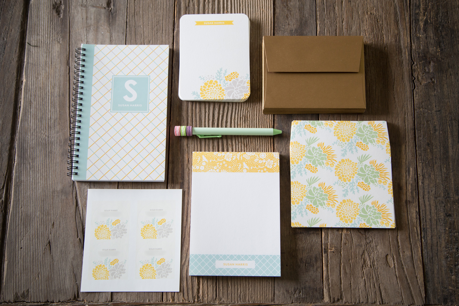 Personalized Stationary Set from Tiny Prints