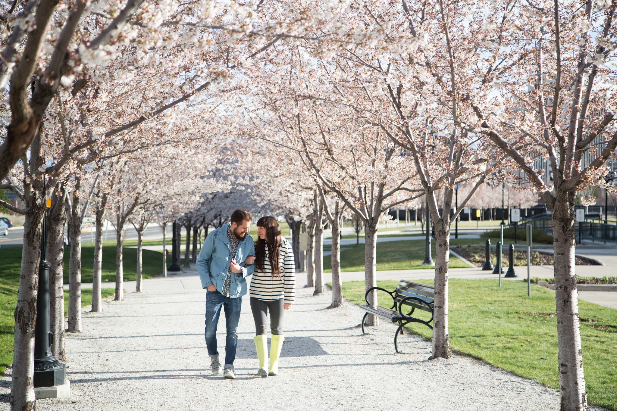 Couples Spring Style at the Utah State Capitol Blossoms