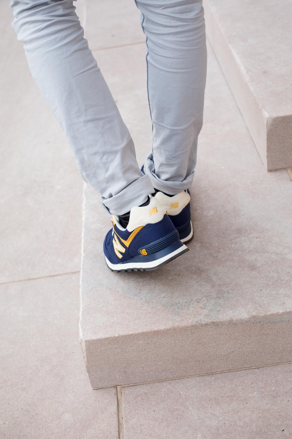 Navy and Yellow New Balance Sneakers